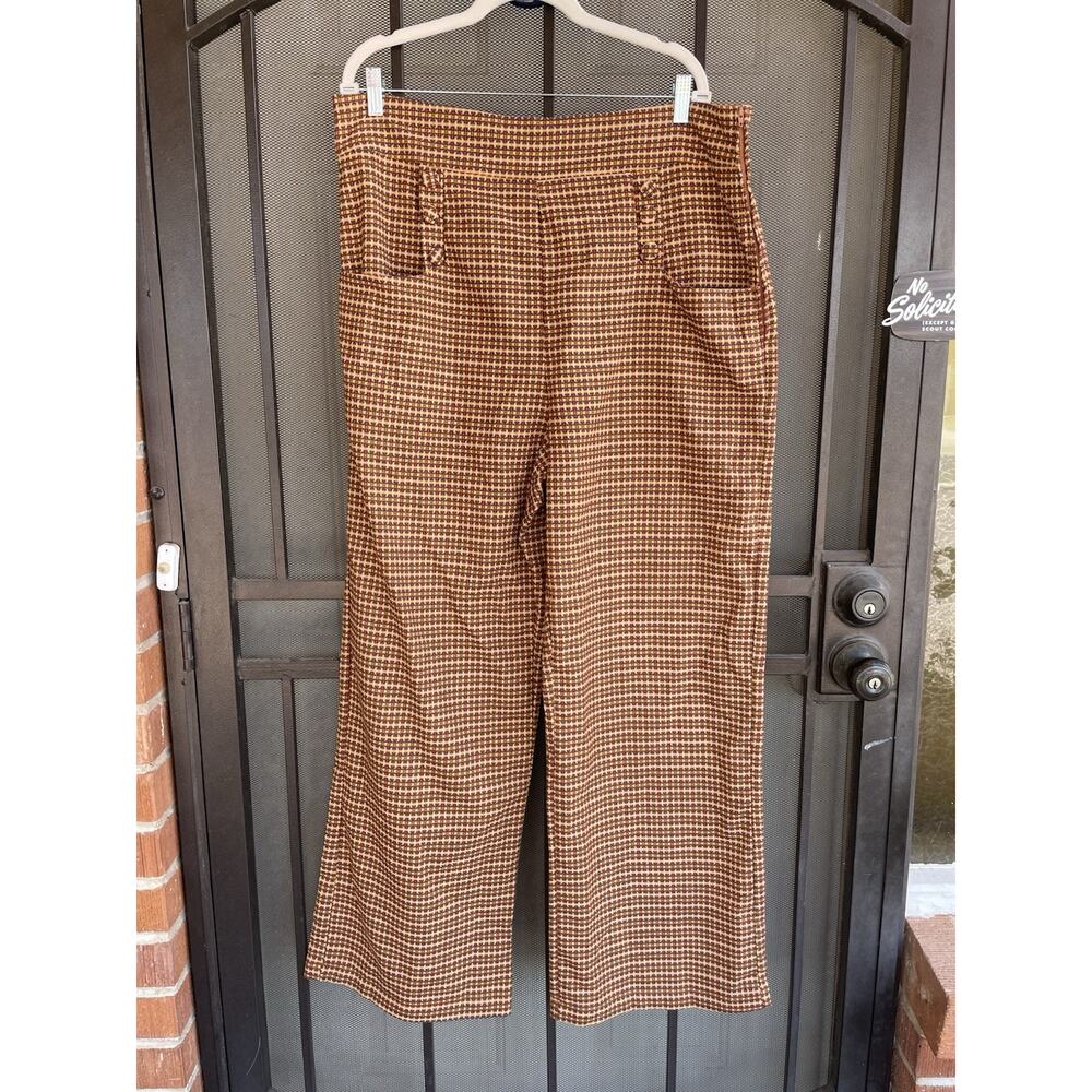 Unique Vintage Brand 40s 50s Inspired High Waisted Woven Trousers- Size 16